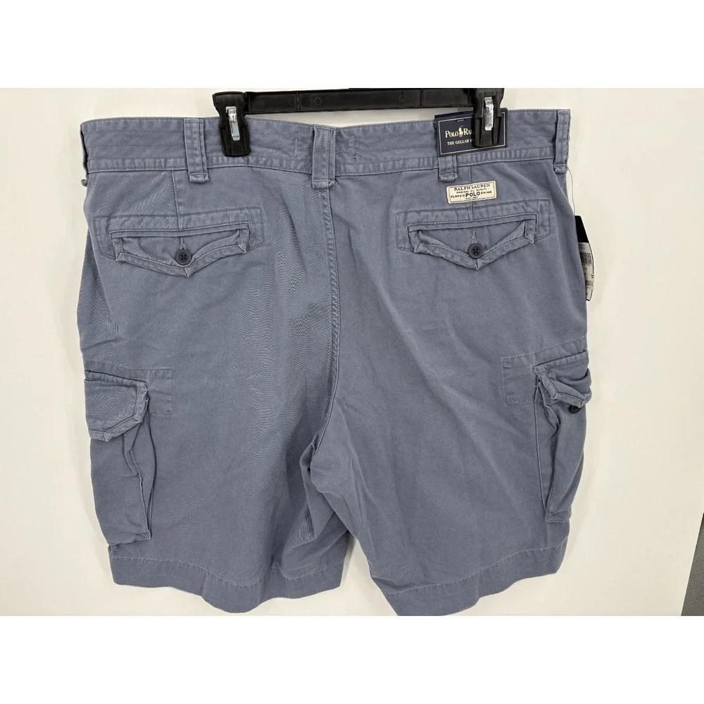 Polo Ralph Lauren Men's VTG Gellar Fatigue Cotton Blue Cargo Shorts, 42, NEW NWT